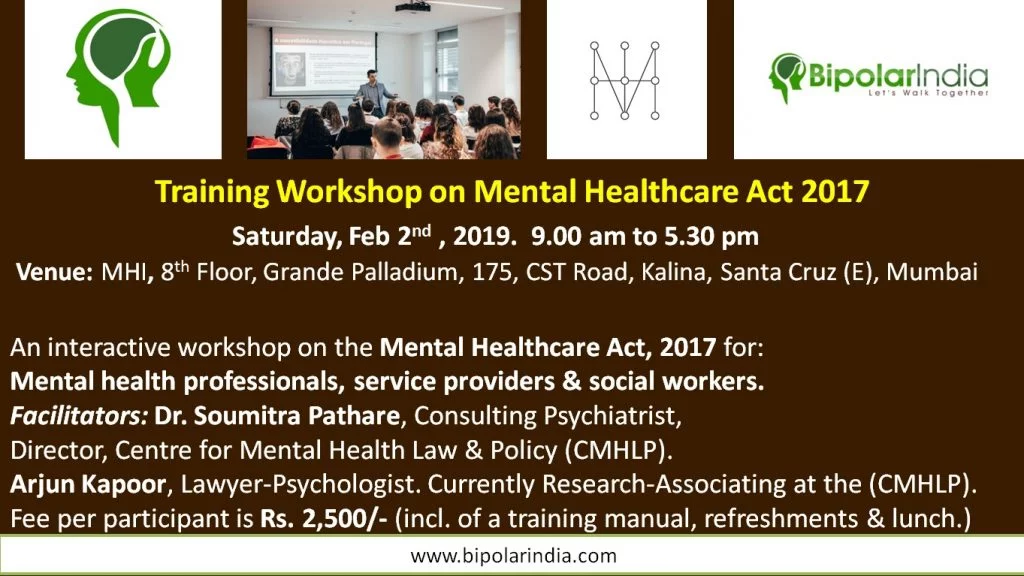 Training Workshop on The Mental Healthcare Act 2017 BIPOLAR INDIA